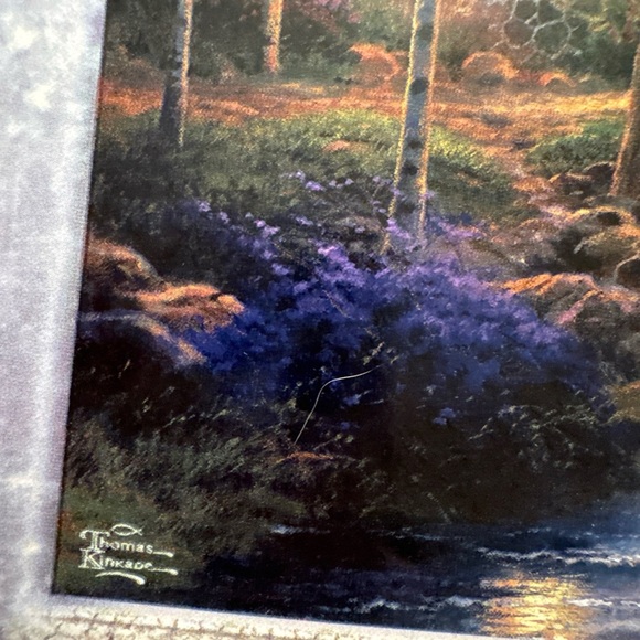 Vintage 1999 Thomas Kinkade “Twilight Cottage” 7th issue Hanging Ceramic Plate - Picture 3 of 5